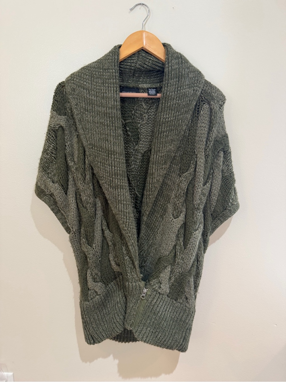 Barney’s Cardigan Sweater Vest Alpaca Wool Acrylic knit small New York Green